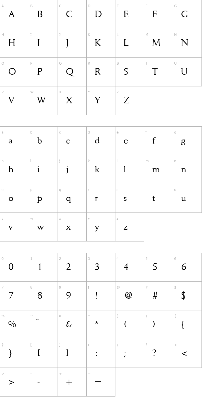 Character Map Daylight-Regular Font