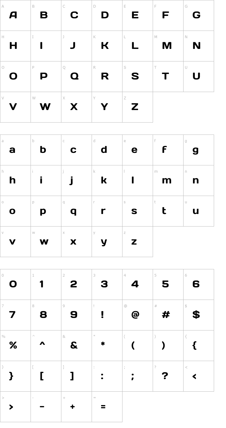 Character Map Days One Font