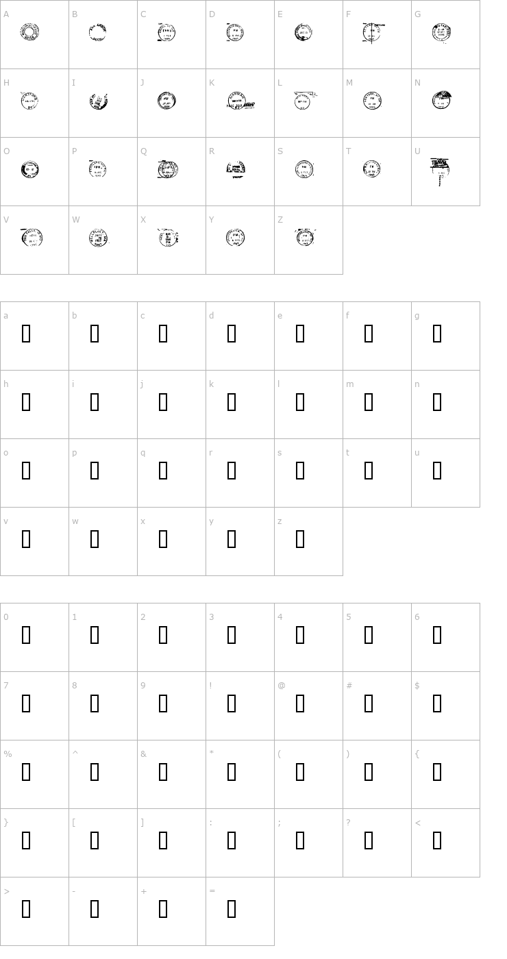 Character Map Dead Letter Office Twenty Nine Font