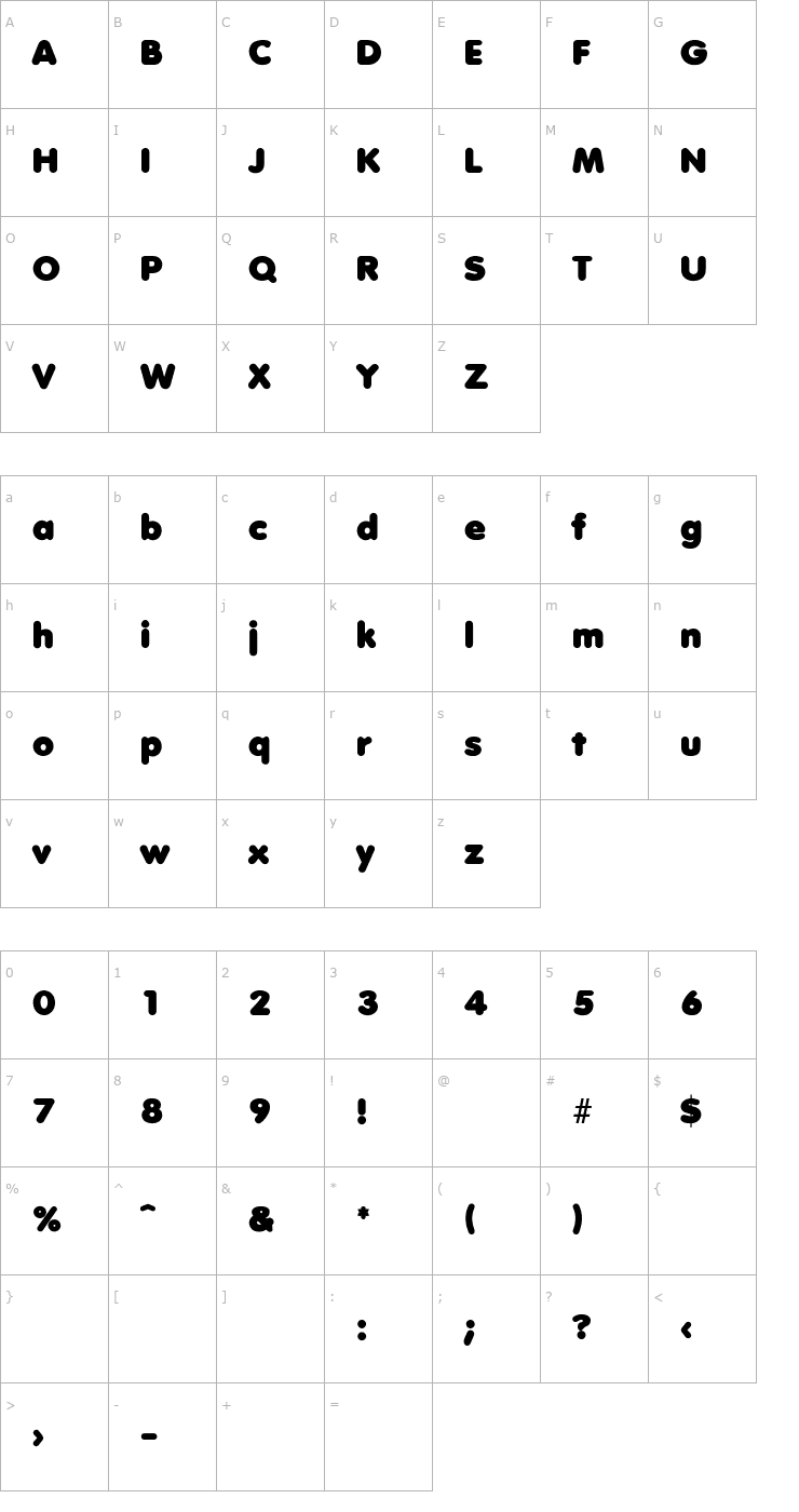 Character Map Debussy-Lengyar Font