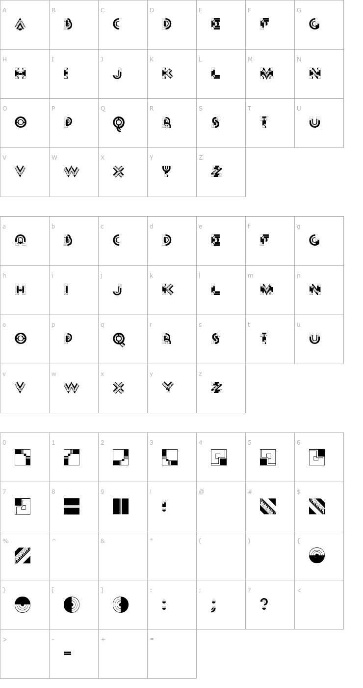 Character Map DecoInitials Font