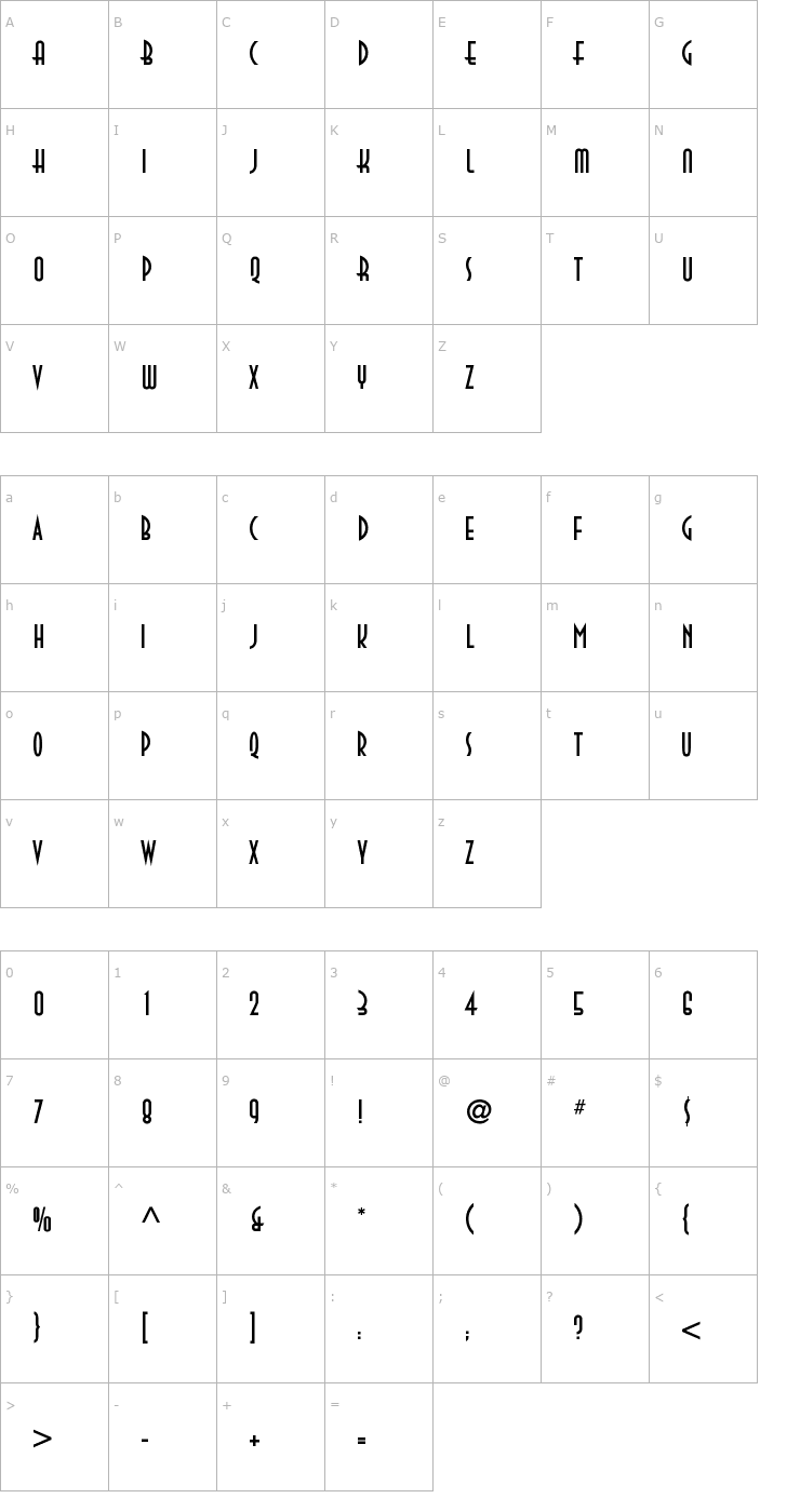 Character Map DecoTech TL Font