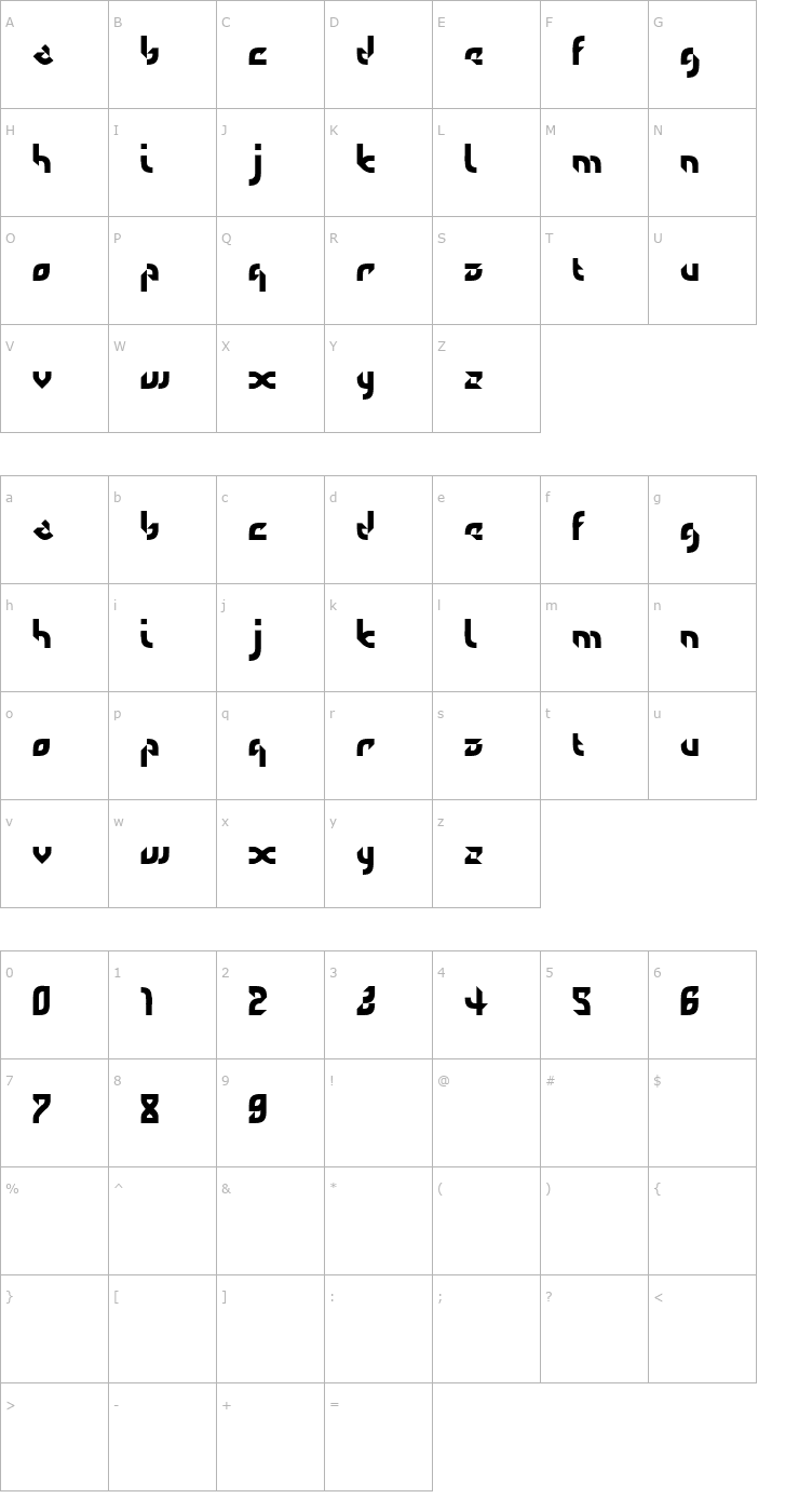 Character Map DefaultError Font