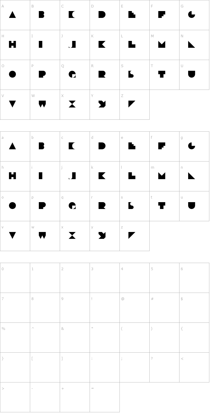 Character Map Deko Blakk Font