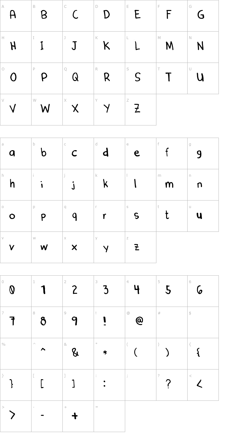 Character Map Denne Marker Font