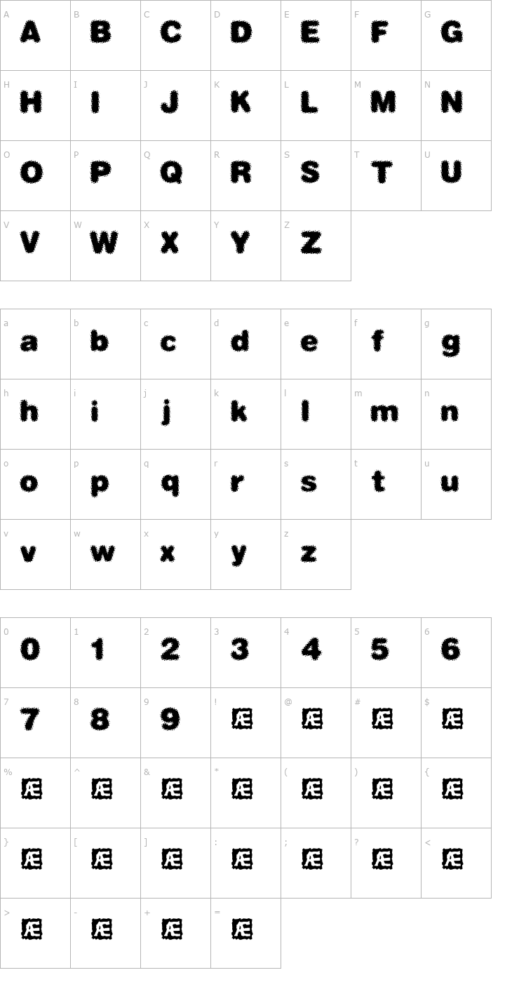 Character Map Dephunked BRK Font