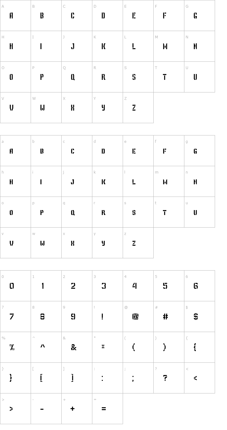 Character Map Depot Trapharet Font