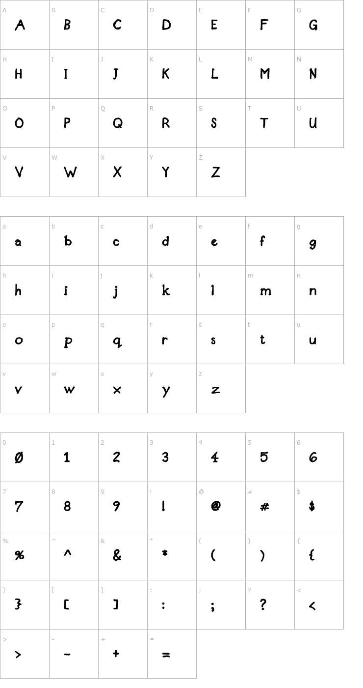 Character Map Designer Notes Bold Font