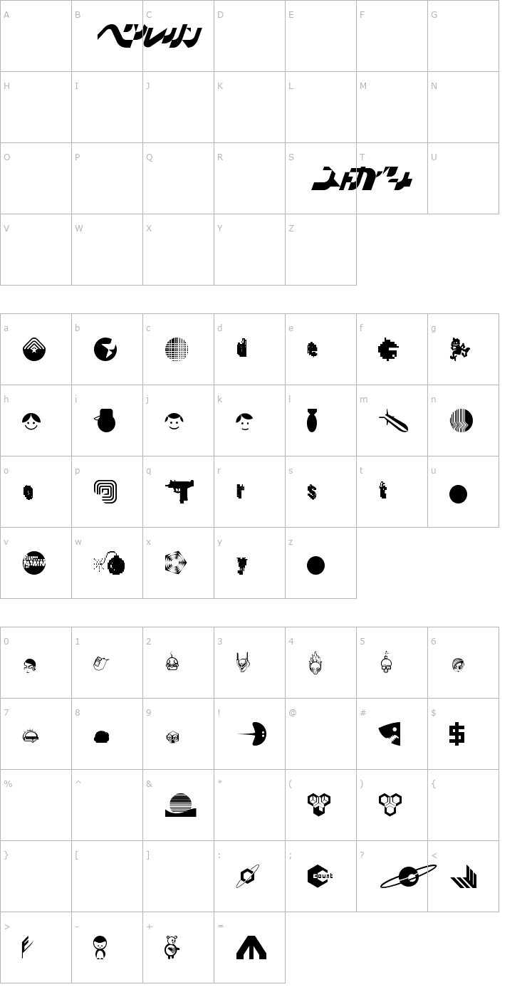 Character Map Destroy Dingbats Font