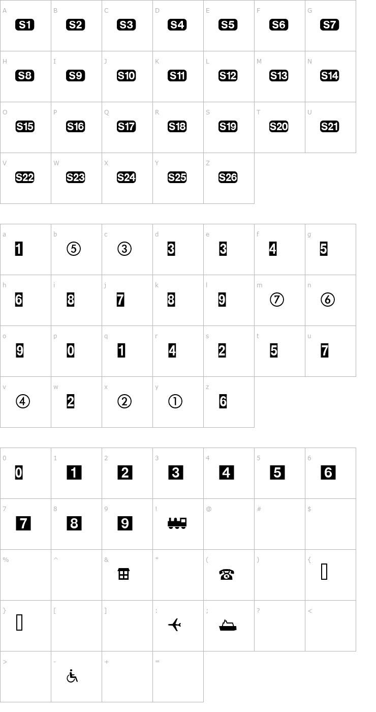 Character Map DeutscheBahnAG One Font