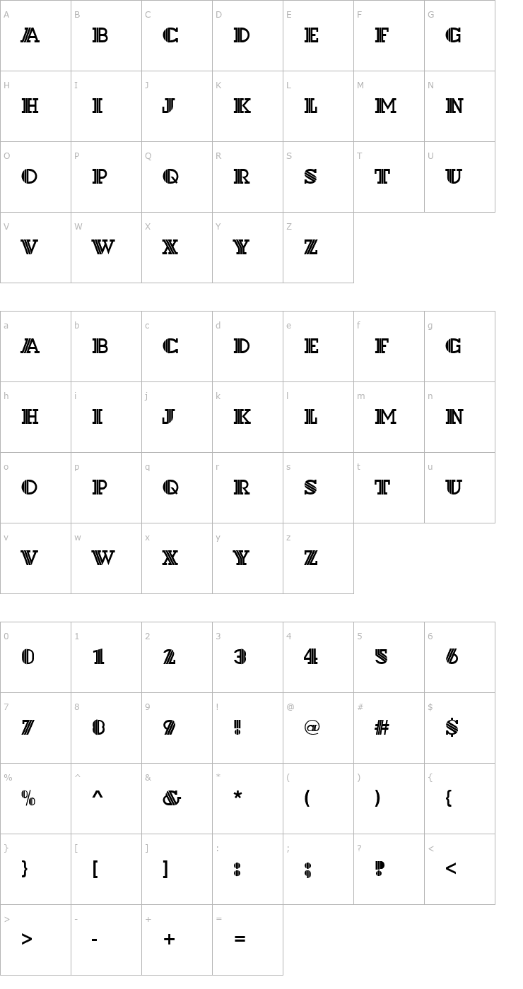 Character Map DextorD Font