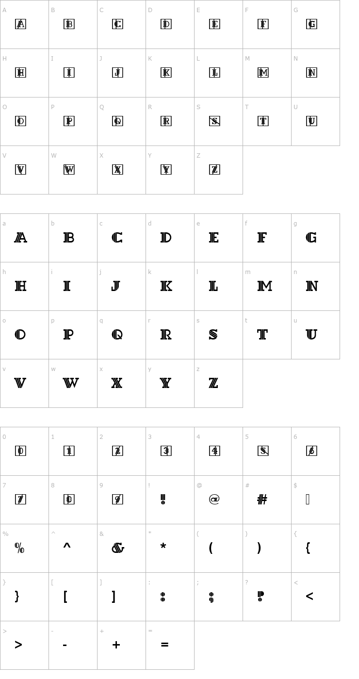 Character Map DextorIniD Font