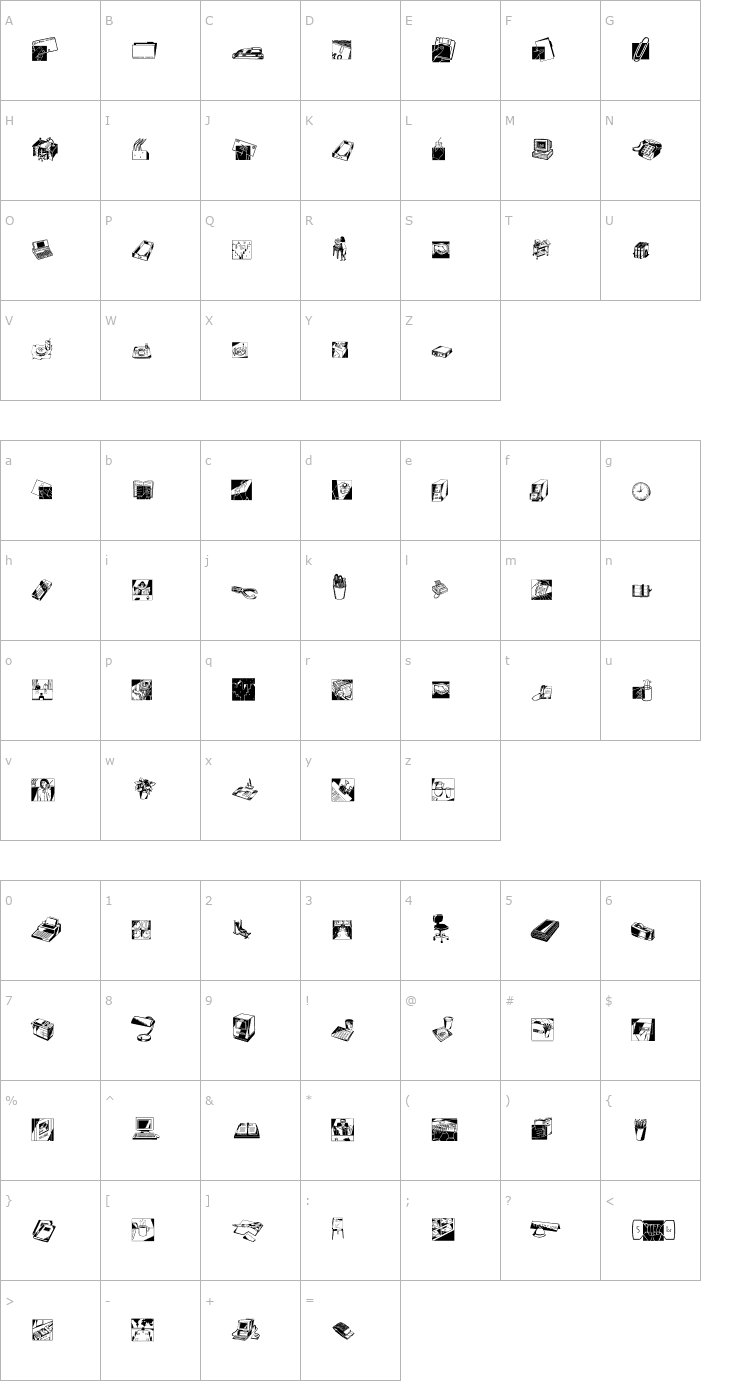 Character Map DF Industrials LET Plain1.0 Font