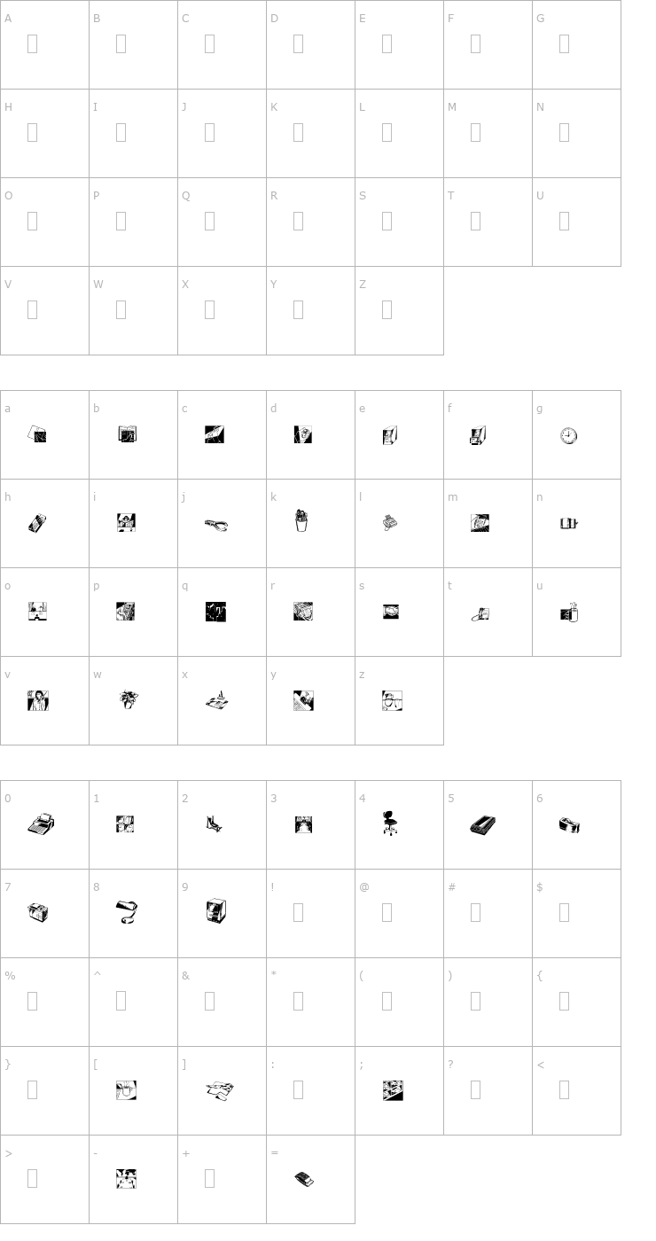 Character Map DF Industrials-One Font