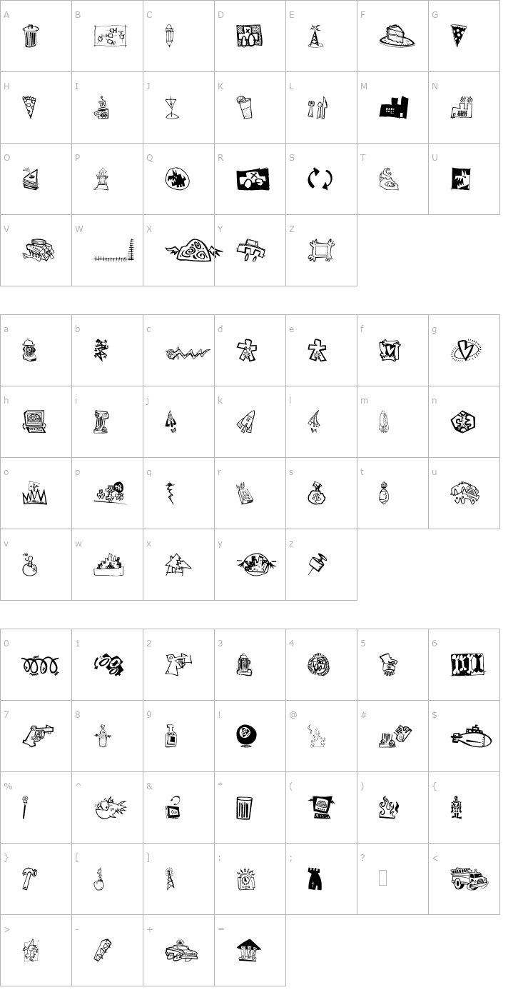 Character Map DF Urbans LET Plain1.0 Font