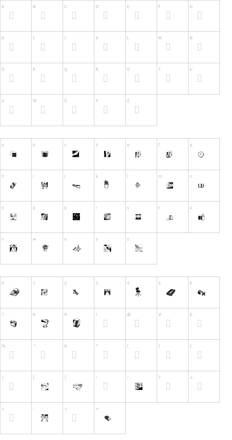 Character Map DfIndustrialsOnePlain Font