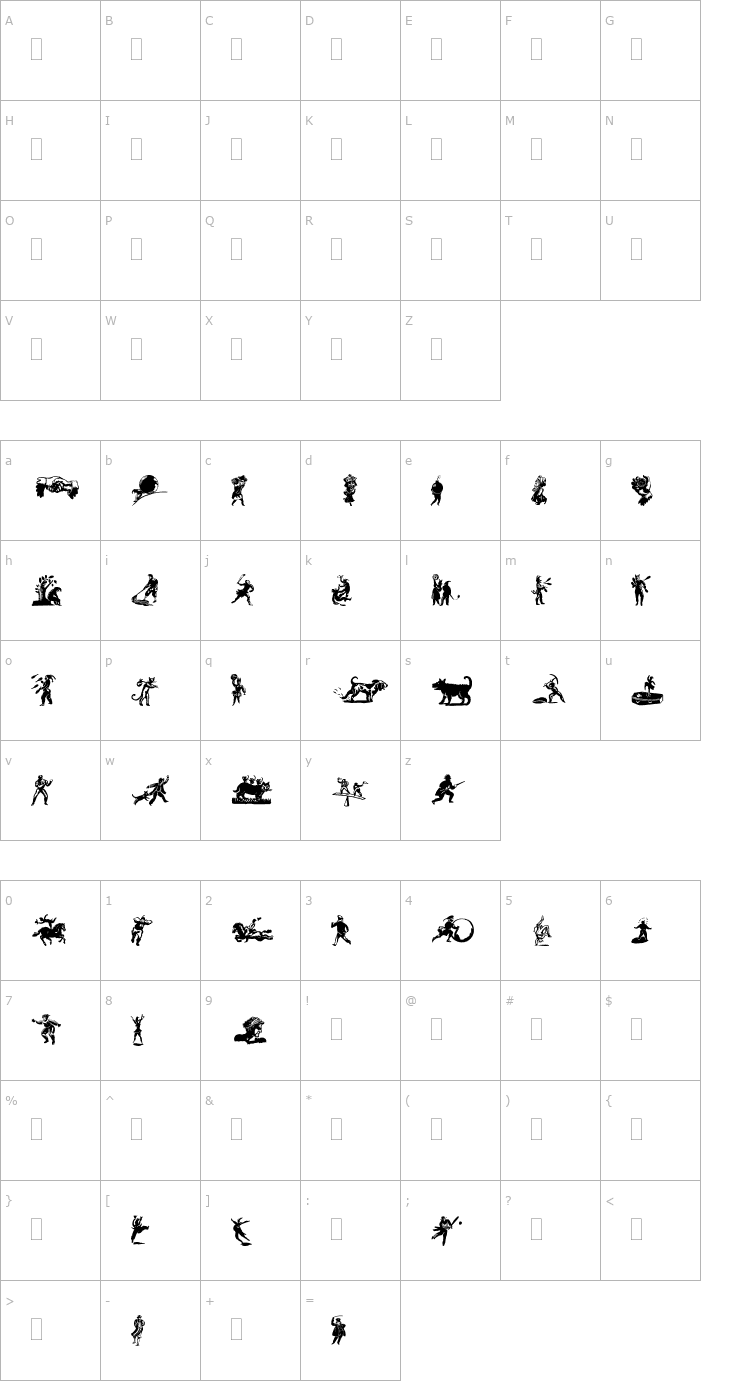 Character Map DfPrimitivesOnePlain Font