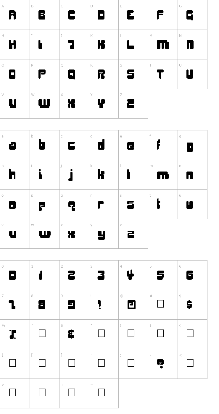 Character Map Digifit Font