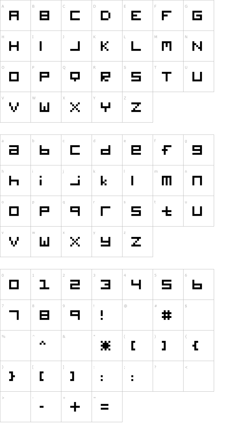 Character Map Digitalix Font