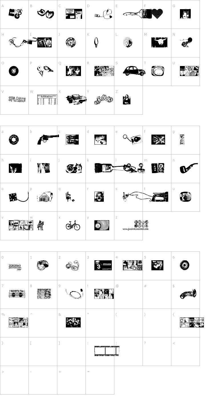 Character Map DingDong Font