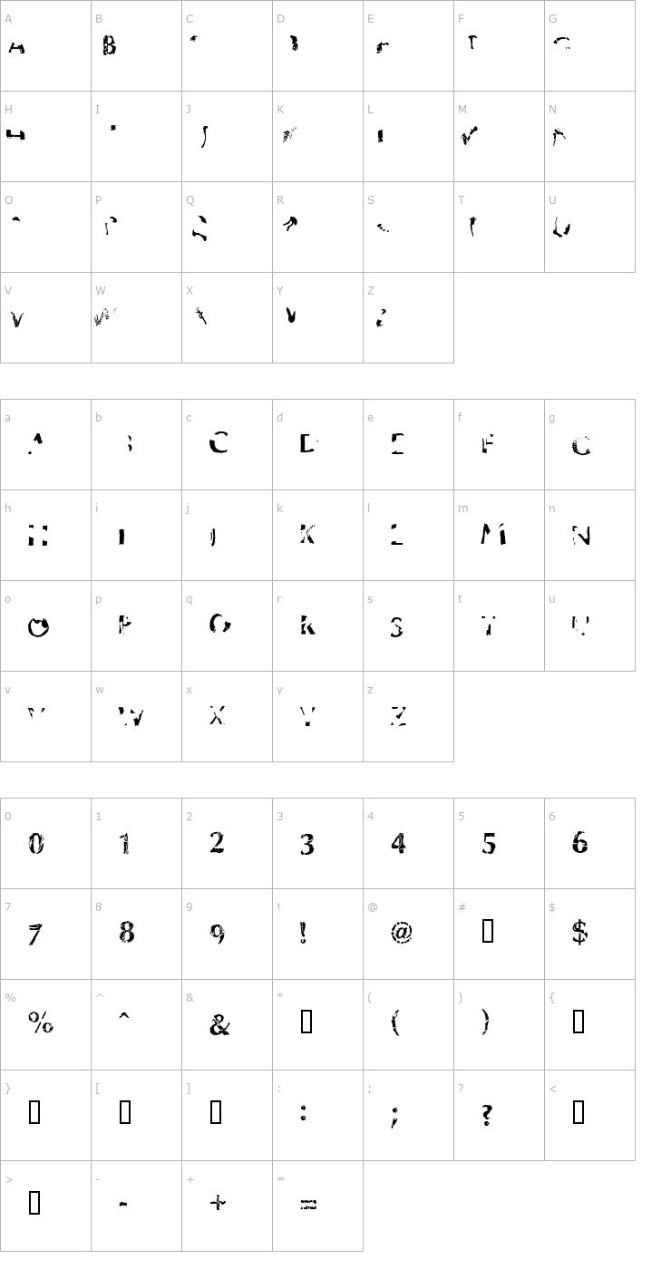 Character Map Dinosaur Fontasaurus Font