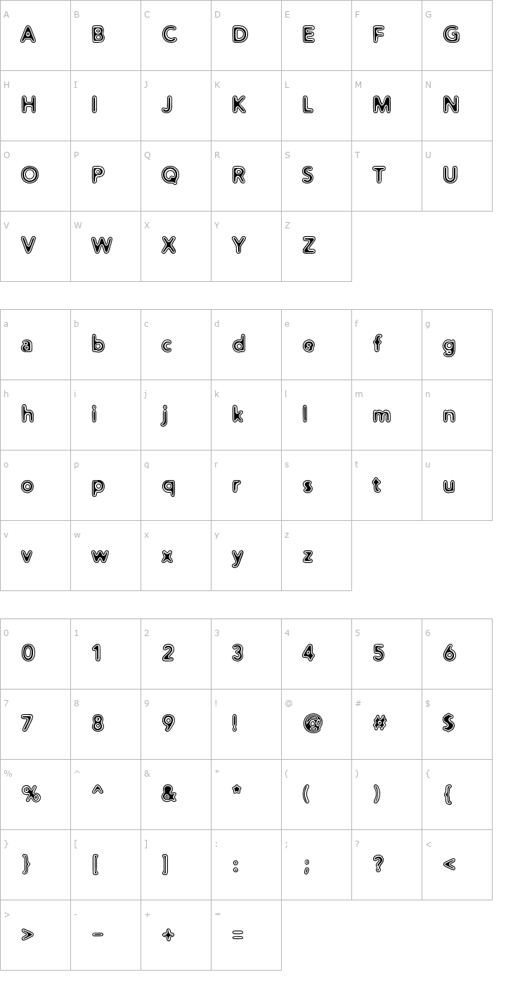 Character Map Distro Vinyl Font