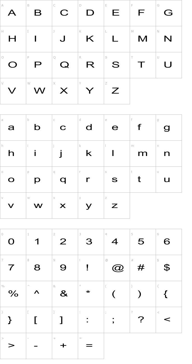 Character Map Dixon Ex Font