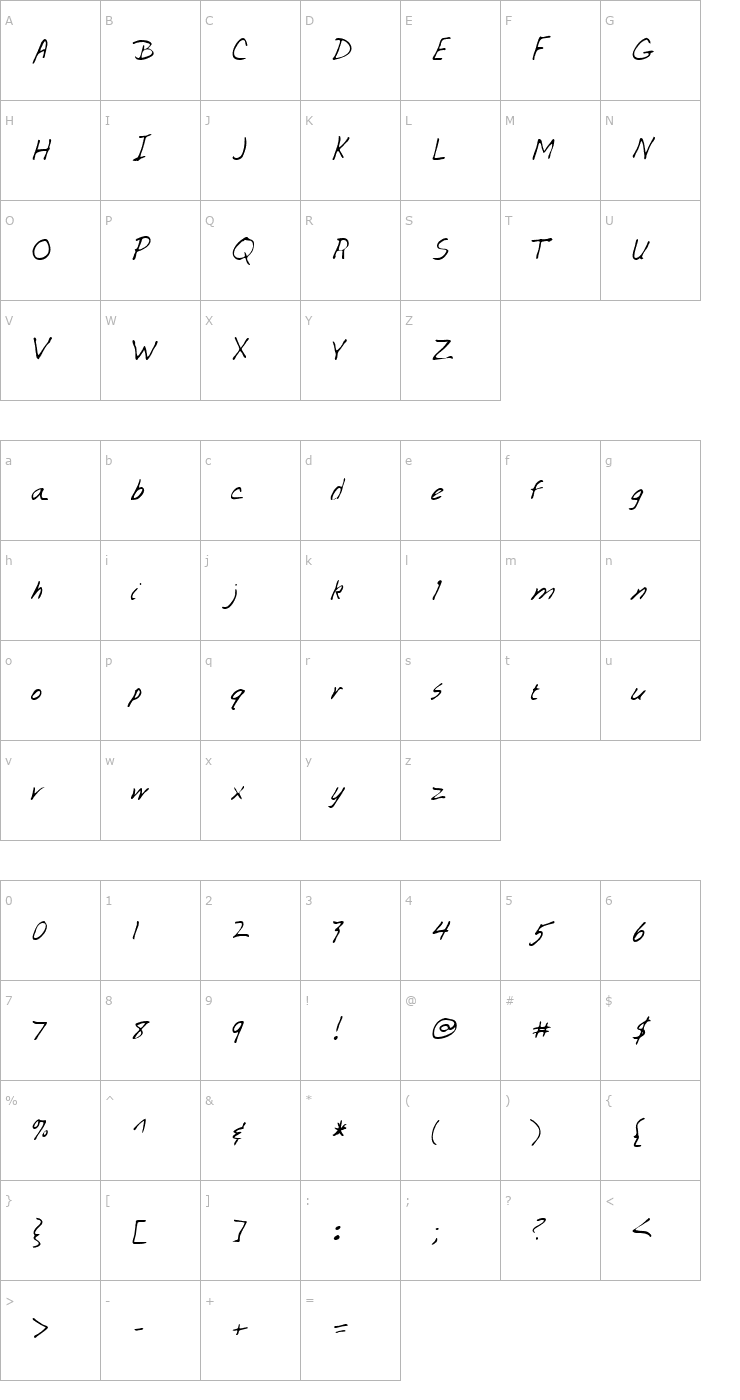 Character Map Dlnfont Regular Font