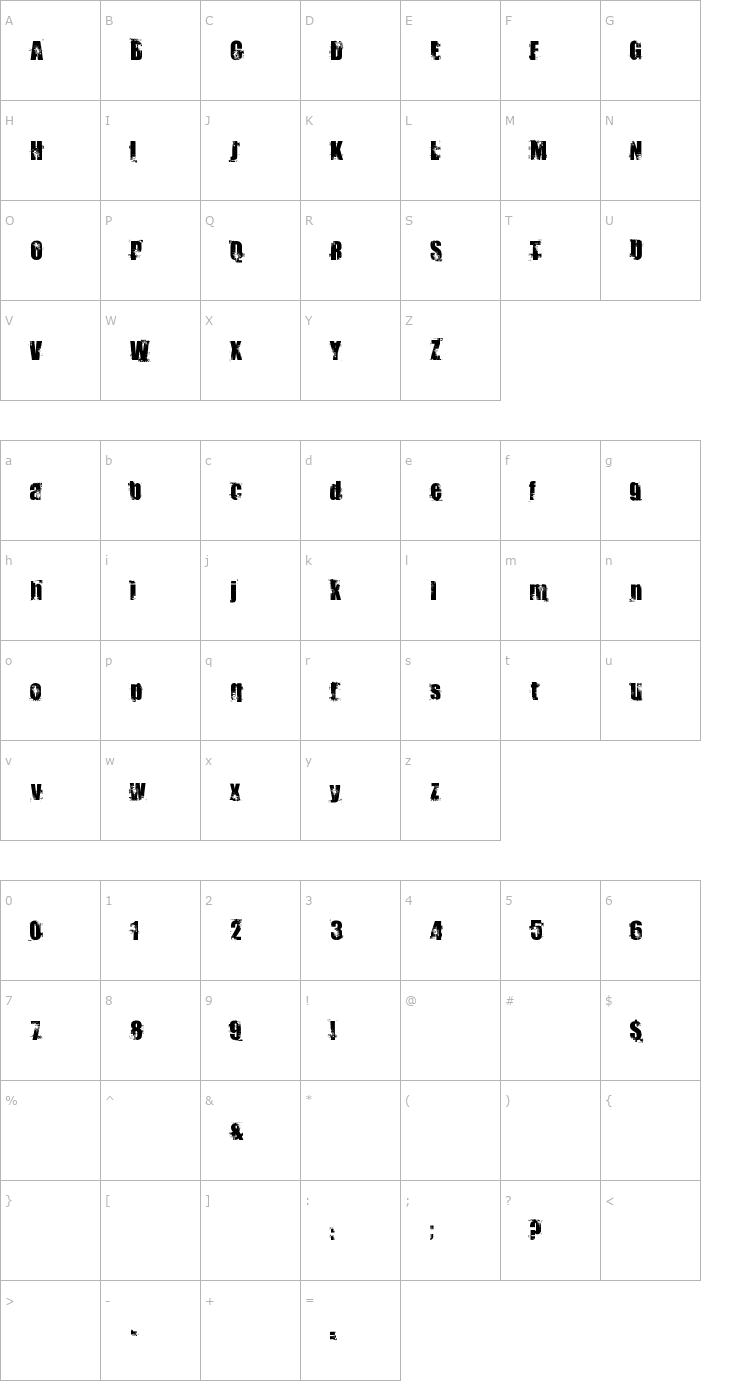 Character Map Docteur Atomic Font