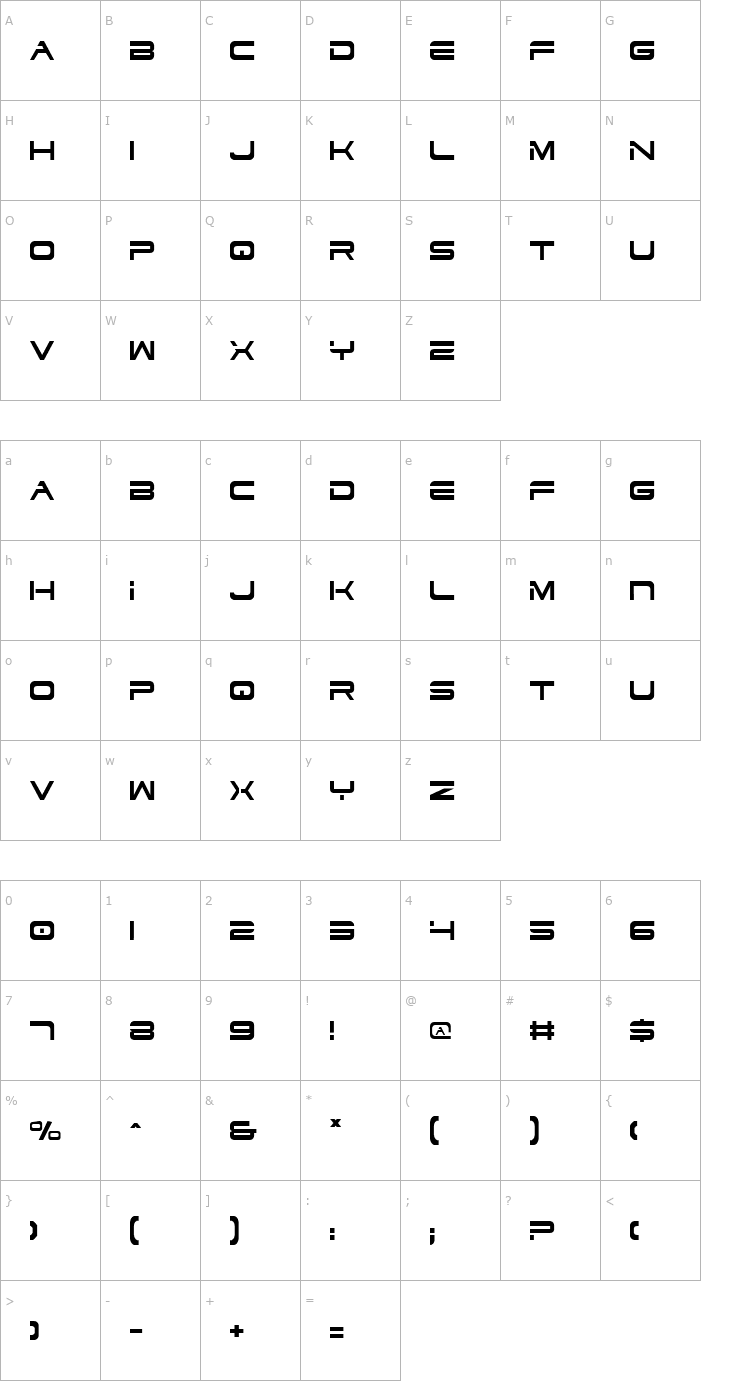 Character Map Dodger Condensed Font