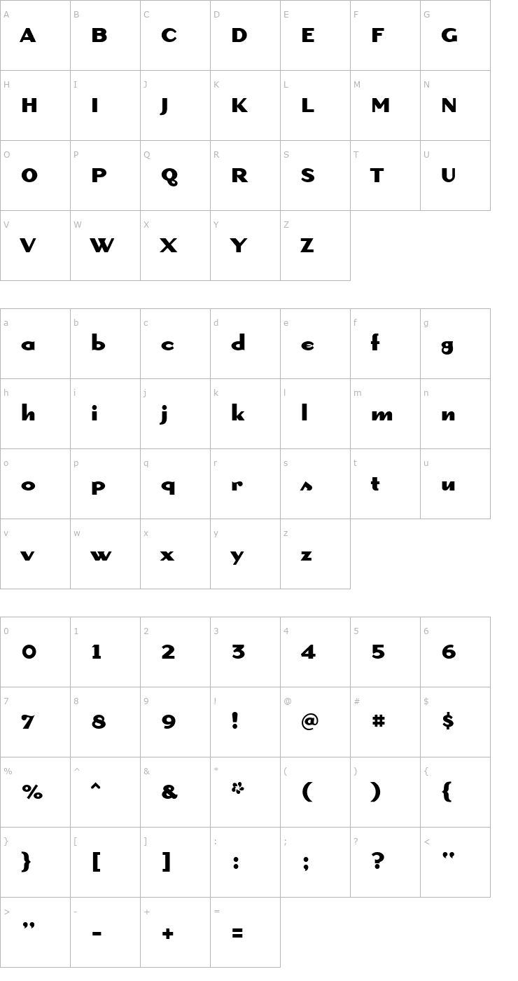 Character Map DogmaBold Font