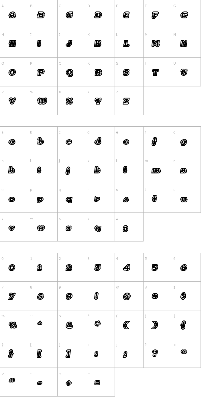 Character Map DogmaExtraOutline Font