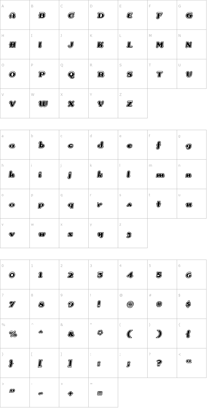 Character Map DogmaOutline Font