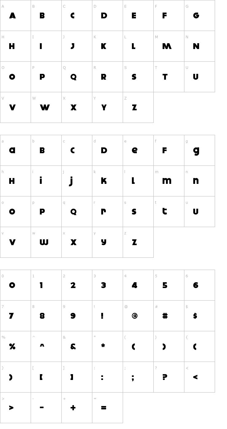 Character Map Dokyo Font