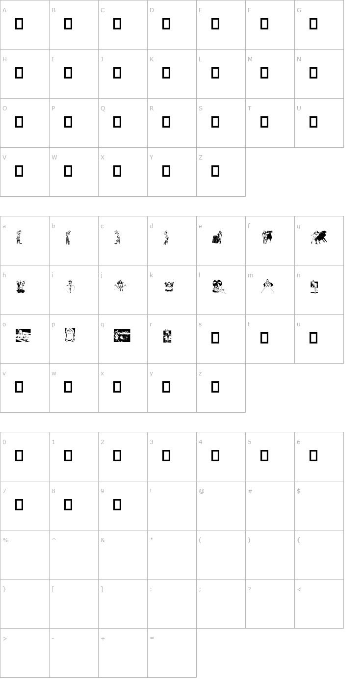 Character Map Dollybat Font