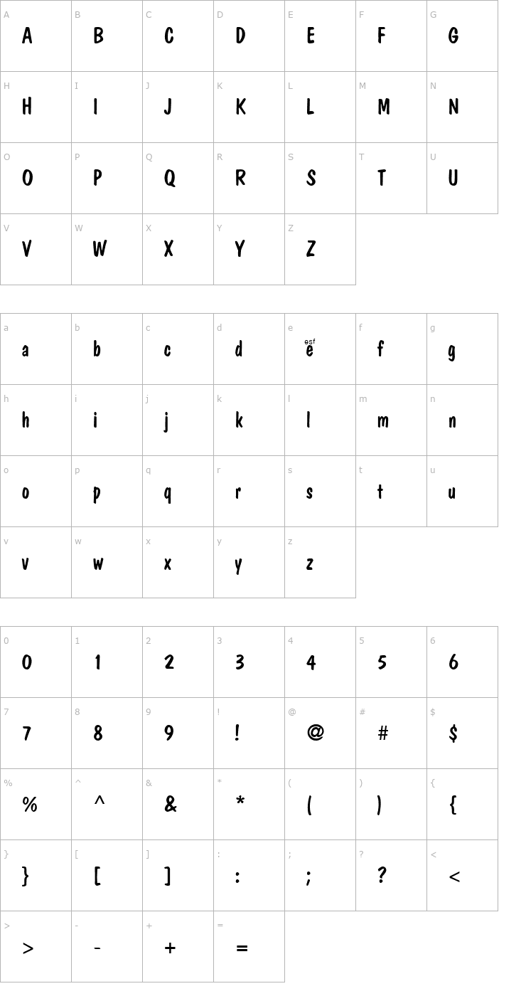 Character Map DomCasual Font