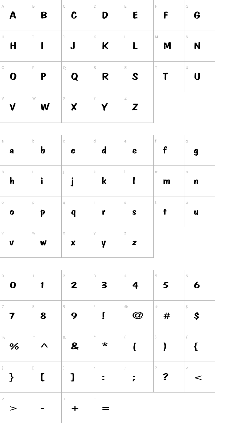 Character Map DomCasual Ex Font