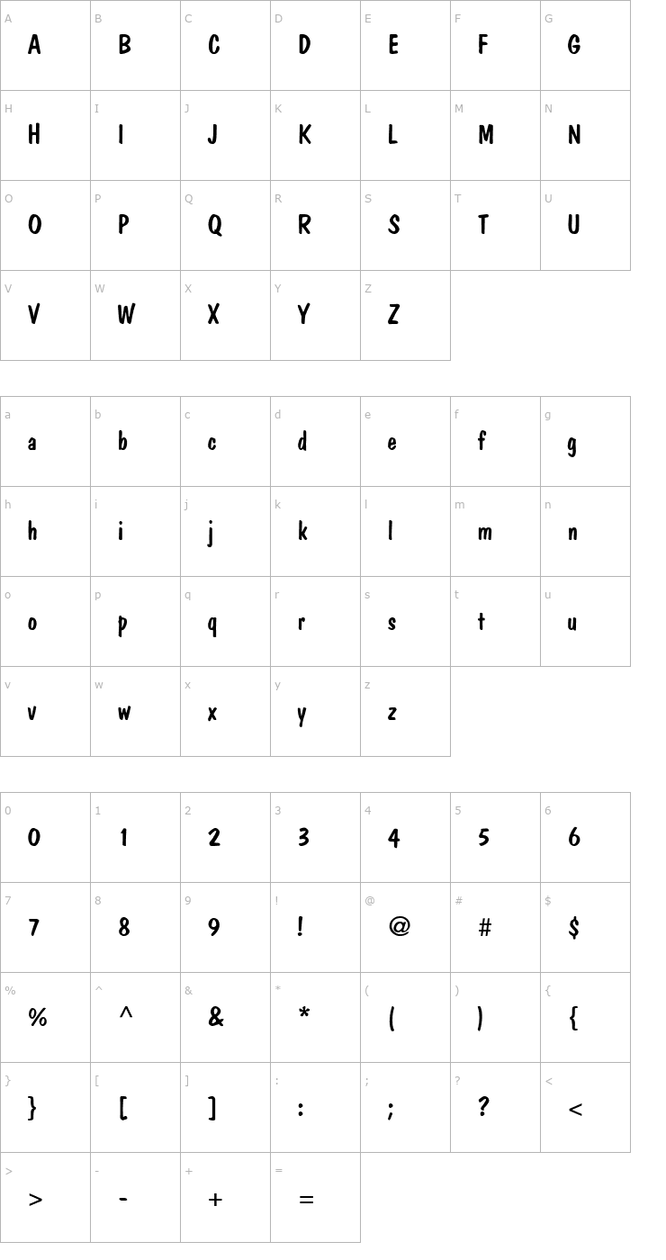 Character Map DomCasual Normal Font