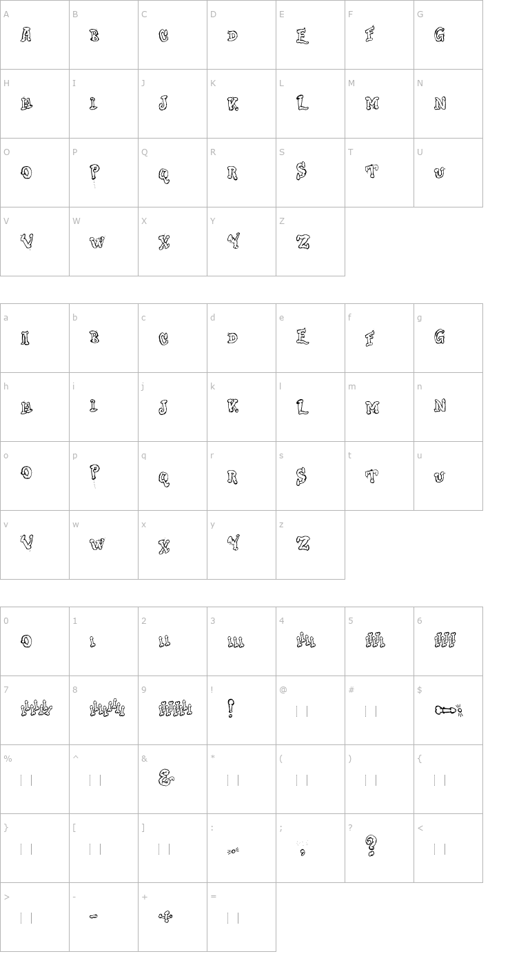 Character Map DongCasual Font