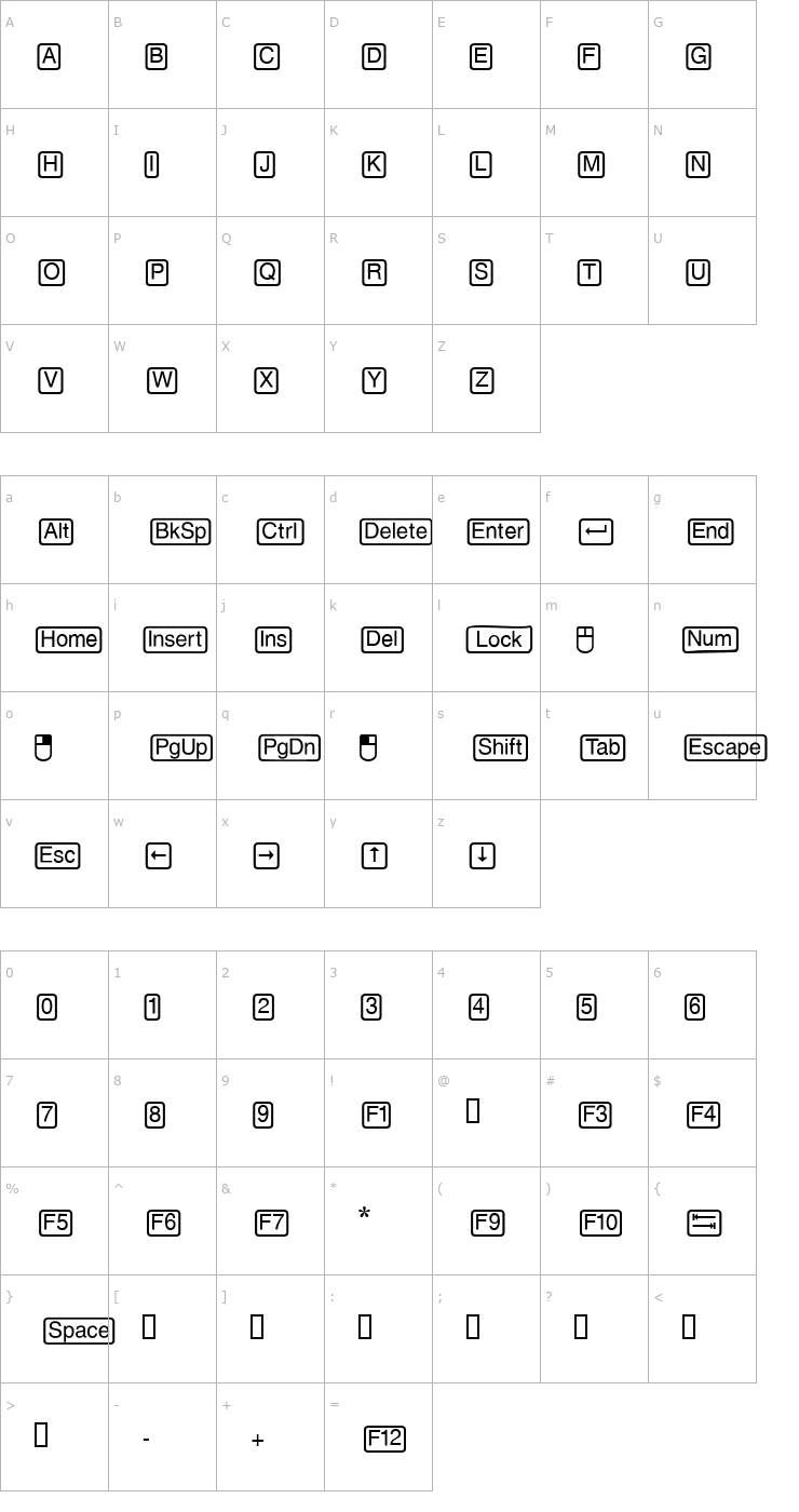 Character Map DoodleDingbatsEightSSi Font