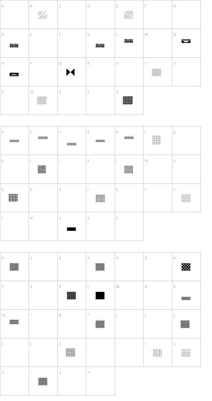 Character Map DoodleDingbatsFourSSK Font