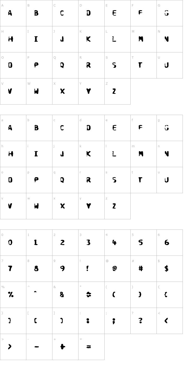 Character Map DoomsDay OTF Font