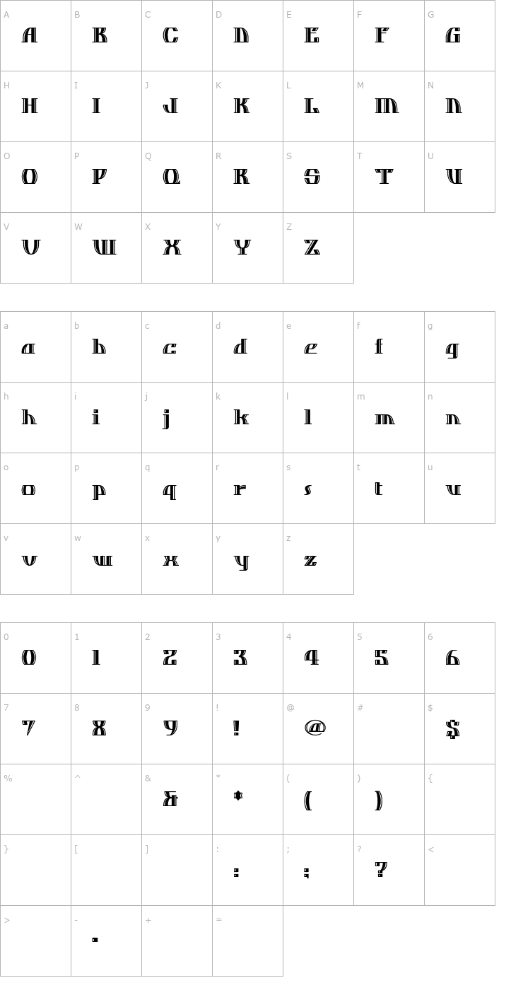 Character Map DosEquis Font