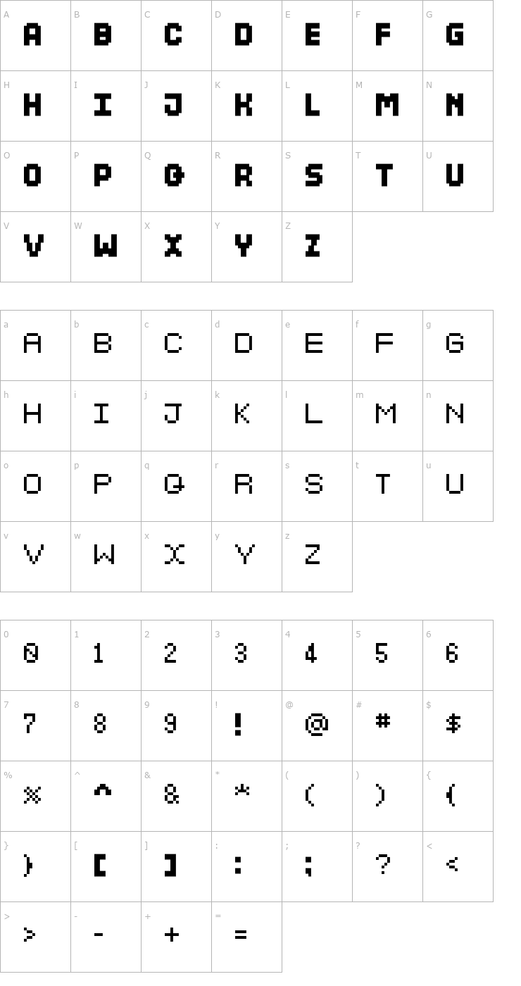 Character Map Dosukoi Font