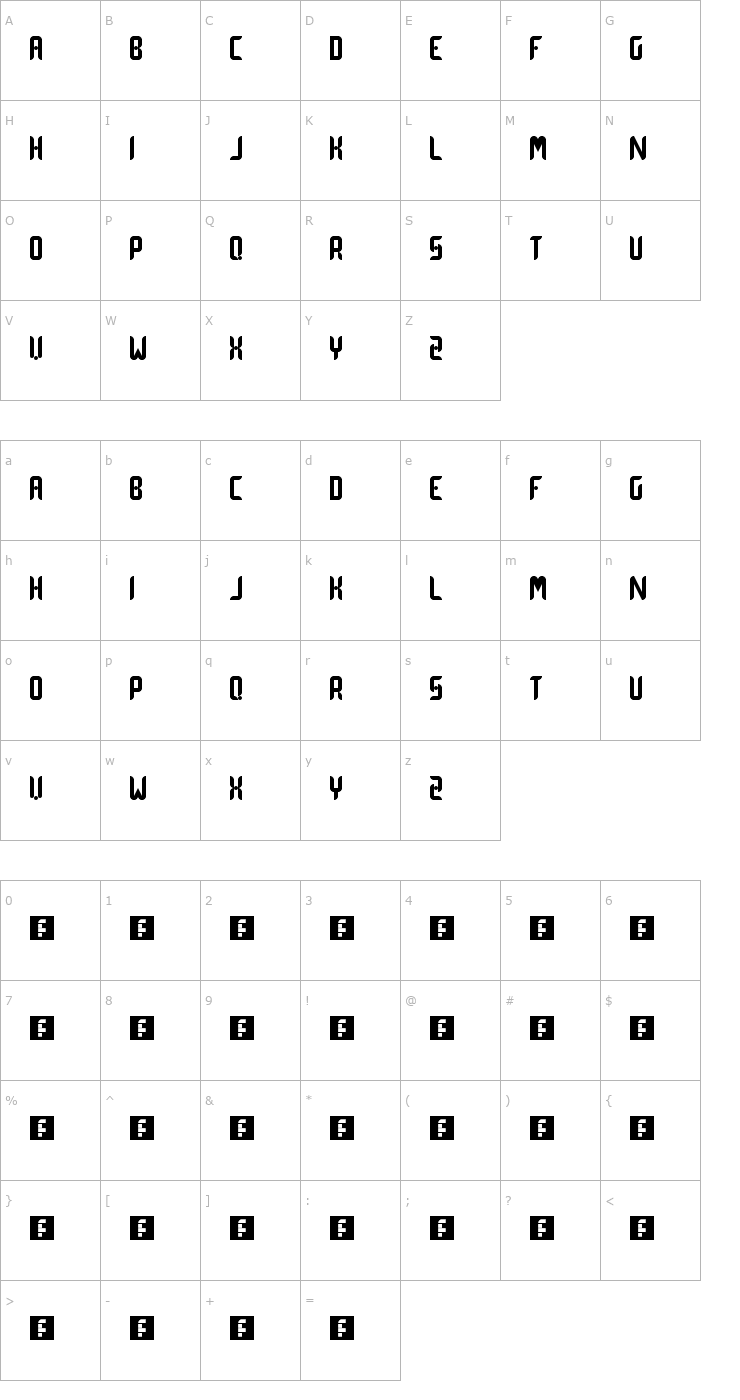 Character Map Dot Curve Font