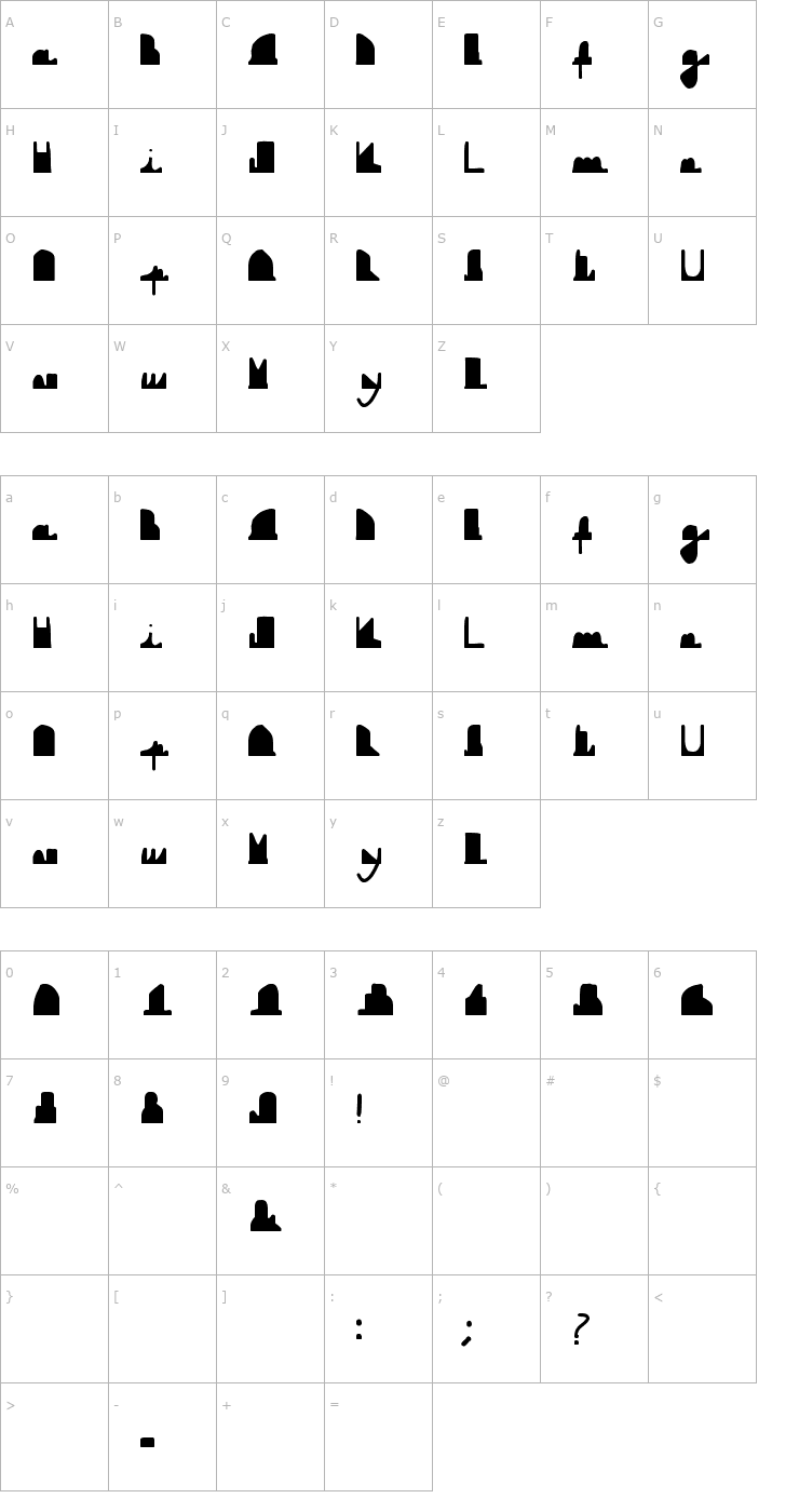 Character Map DownBoy Font