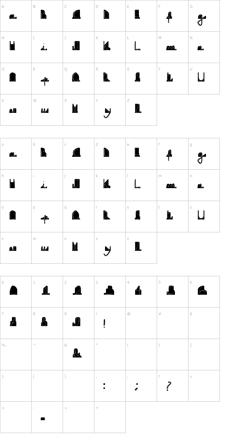 Character Map downdownboy Font