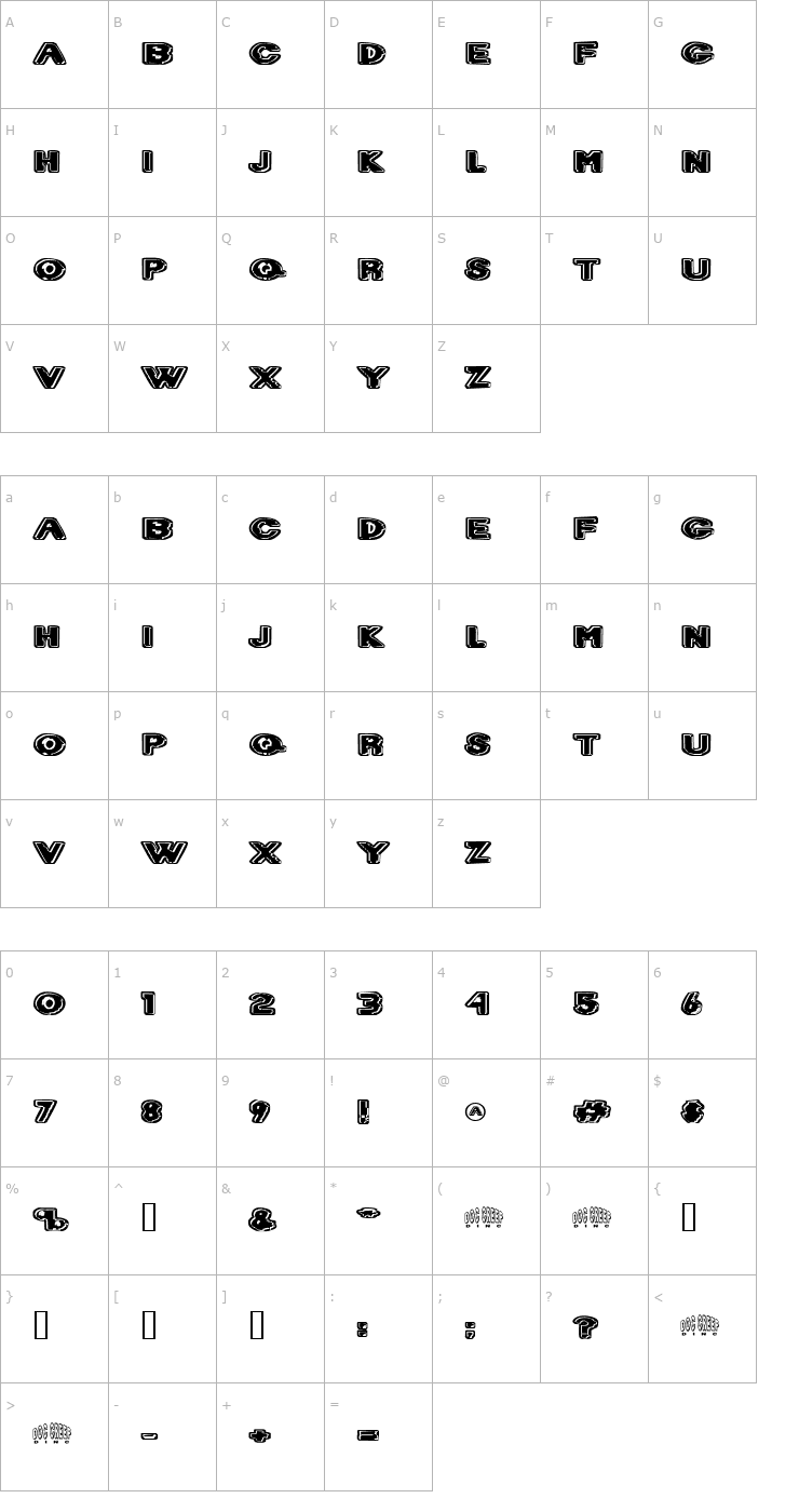 Character Map Dr. Creep Font