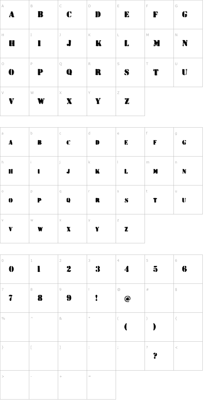 Character Map Dr. Enoksen Font