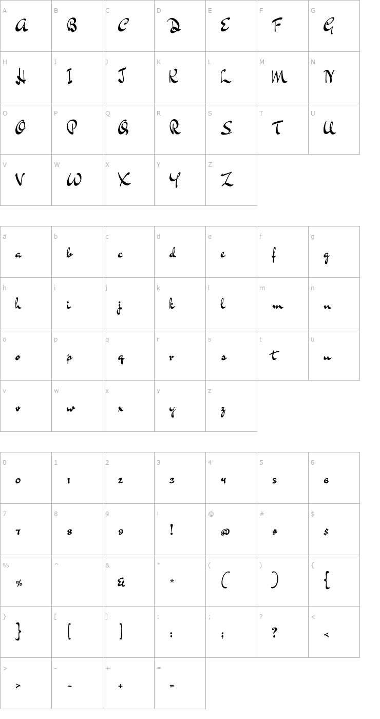 Character Map Dr Sugiyama Font